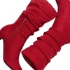 image:imageDREAM PAIRS Womens High Heel Mid Calf Boots Slouchy Pointed Toe Fall BootsRedK