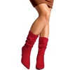 image:imageDREAM PAIRS Womens High Heel Mid Calf Boots Slouchy Pointed Toe Fall BootsRedK