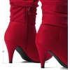image:imageDREAM PAIRS Womens High Heel Mid Calf Boots Slouchy Pointed Toe Fall BootsRedK