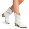 image:imageDREAM PAIRS Womens Modern Western Cowboy Boots Mid Calf Round toe Chunky Heel Cowgirl Country Ankle Boots with Pull On TabsWhite