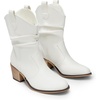 image:imageDREAM PAIRS Womens Modern Western Cowboy Boots Mid Calf Round toe Chunky Heel Cowgirl Country Ankle Boots with Pull On TabsWhite