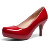 image:imageDREAM PAIRS Tiffany Womens Classic Elegant Versatile Low Stiletto Heel Dress Platform Pumps ShoesRedPat