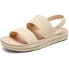 image:imageDREAM PAIRS Women Water Sandals Comfortable Flat Beach Platform Dressy Summer Walking ShoesBeige