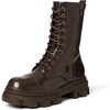 image:imageDREAM PAIRS Womens Combat Boots Lace up Mid Calf Boots Low Heel Chunky Platform Lug Sole Riding BootsBrown