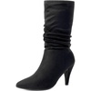 image:imageDREAM PAIRS Womens High Heel Mid Calf Boots Slouchy Pointed Toe Fall BootsBlackK