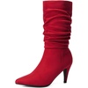 image:imageDREAM PAIRS Womens High Heel Mid Calf Boots Slouchy Pointed Toe Fall BootsRedK