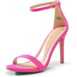 image:imageDREAM PAIRS Womens High Heels Flower Ankle Strap Stilettos Round Open Toe Dressy Sexy SandalsHot Pinksuede