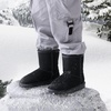 image:imageDREAM PAIRS Girls Boys Boots Kids Faux Fur Lined Winter Snow FuzzyClassic Kids Mid BootBlack