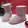 image:imageDREAM PAIRS Girls Boys Boots Kids Faux Fur Lined Winter Snow FuzzyClassic Kids Mid BootPink
