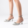 image:imageDREAM PAIRS Kitten Heels Rhinestone Bow Ankle Strap Stiletto Pointed Closed Toe Heels for Women Pumps Wedding Bridal Party Dress ShoesSilver