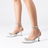 image:imageDREAM PAIRS Kitten Heels Rhinestone Bow Ankle Strap Stiletto Pointed Closed Toe Heels for Women Pumps Wedding Bridal Party Dress ShoesWhite