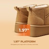 image:imageDREAM PAIRS Platform Mini Boots for Women Suede Genuine Leather Classic Winter Ankle Snow Boots with Memory Foam Insole Lightweight AntiSlip Outsole FuzzyClassicChestnut
