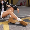 image:imageDREAM PAIRS Platform Mini Boots for Women Suede Genuine Leather Classic Winter Ankle Snow Boots with Memory Foam Insole Lightweight AntiSlip Outsole FuzzyClassicChestnut