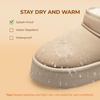 image:imageDREAM PAIRS Platform Mini Boots for Women Suede Genuine Leather Classic Winter Ankle Snow Boots with Memory Foam Insole Lightweight AntiSlip Outsole FuzzyClassicSand