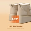 image:imageDREAM PAIRS Platform Mini Boots for Women Suede Genuine Leather Classic Winter Ankle Snow Boots with Memory Foam Insole Lightweight AntiSlip Outsole FuzzyClassicSand