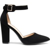 image:imageDREAM PAIRS Womens Chunky High Heels Dress Pumps Closed Pointed Toe Block Ankle Strap Shoes for Wedding PartyBlacknubuck
