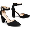 image:imageDREAM PAIRS Womens Chunky High Heels Dress Pumps Closed Pointed Toe Block Ankle Strap Shoes for Wedding PartyBlacknubuck