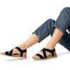 image:imageDREAM PAIRS Womens Comfortable Low Wedge Sandals Open Toe Slip On Strappy Flat Sandals Lightweight Summer ShoesBlack