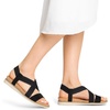 image:imageDREAM PAIRS Womens Comfortable Low Wedge Sandals Open Toe Slip On Strappy Flat Sandals Lightweight Summer ShoesBlack