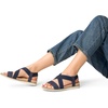 image:imageDREAM PAIRS Womens Comfortable Low Wedge Sandals Open Toe Slip On Strappy Flat Sandals Lightweight Summer ShoesBlue