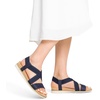 image:imageDREAM PAIRS Womens Comfortable Low Wedge Sandals Open Toe Slip On Strappy Flat Sandals Lightweight Summer ShoesBlue