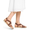 image:imageDREAM PAIRS Womens Comfortable Low Wedge Sandals Open Toe Slip On Strappy Flat Sandals Lightweight Summer ShoesBrown