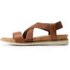 image:imageDREAM PAIRS Womens Comfortable Low Wedge Sandals Open Toe Slip On Strappy Flat Sandals Lightweight Summer ShoesBrown