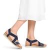 image:imageDREAM PAIRS Womens Comfortable Low Wedge Sandals Open Toe Slip On Strappy Flat Sandals Lightweight Summer ShoesNavy