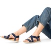 image:imageDREAM PAIRS Womens Comfortable Low Wedge Sandals Open Toe Slip On Strappy Flat Sandals Lightweight Summer ShoesNavy