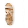 image:imageDREAM PAIRS Womens Comfortable Low Wedge Sandals Open Toe Slip On Strappy Flat Sandals Lightweight Summer ShoesNude