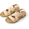 image:imageDREAM PAIRS Womens Comfortable Low Wedge Sandals Open Toe Slip On Strappy Flat Sandals Lightweight Summer ShoesNude