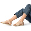 image:imageDREAM PAIRS Womens Comfortable Low Wedge Sandals Open Toe Slip On Strappy Flat Sandals Lightweight Summer ShoesNude