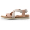 image:imageDREAM PAIRS Womens Comfortable Low Wedge Sandals Open Toe Slip On Strappy Flat Sandals Lightweight Summer ShoesNudeWhite