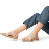 image:imageDREAM PAIRS Womens Comfortable Low Wedge Sandals Open Toe Slip On Strappy Flat Sandals Lightweight Summer ShoesNudeWhite
