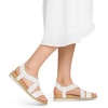 image:imageDREAM PAIRS Womens Comfortable Low Wedge Sandals Open Toe Slip On Strappy Flat Sandals Lightweight Summer ShoesWhite