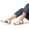 image:imageDREAM PAIRS Womens Comfortable Low Wedge Sandals Open Toe Slip On Strappy Flat Sandals Lightweight Summer ShoesWhite