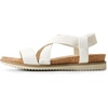 image:imageDREAM PAIRS Womens Comfortable Low Wedge Sandals Open Toe Slip On Strappy Flat Sandals Lightweight Summer ShoesWhite
