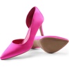 image:imageDREAM PAIRS Womens Dress High Heels Pumps Closed Pointed Toe Stiletto DOrsay Shoes for Wedding PartyHot Pinksatin