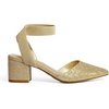 image:imageDREAM PAIRS Womens Nicholes Low Block Heel PumpsGoldGlitter