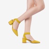 image:imageDREAM PAIRS Womens Nicholes Low Block Heel PumpsMustardYellowSuede