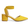 image:imageDREAM PAIRS Womens Nicholes Low Block Heel PumpsMustardYellowSuede