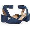 image:imageDREAM PAIRS Womens Nicholes Low Block Heel PumpsNavySuede
