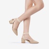 image:imageDREAM PAIRS Womens Nicholes Low Block Heel PumpsNudeSuede
