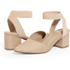 image:imageDREAM PAIRS Womens Nicholes Low Block Heel PumpsNudeSuede