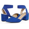 image:imageDREAM PAIRS Womens Nicholes Low Block Heel PumpsRoyalBlueSuede