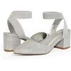 image:imageDREAM PAIRS Womens Nicholes Low Block Heel PumpsSilverGlitter