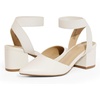 image:imageDREAM PAIRS Womens Nicholes Low Block Heel PumpsWhitePu