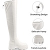 image:imageDREAM PAIRS Womens Platform Over The Knee Boots Lug Sole Round Toe Thigh High Long Chunky Block Heels Fall BootsWhitepu