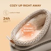 image:imageDREAM PAIRS Womens Platform Slippers Genuine Suede Slipon Warm FuzzyEasy Autumn Winter Fluffy Comfy Furry Shoes for Outdoor IndoorSand