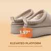 image:imageDREAM PAIRS Womens Platform Slippers Genuine Suede Slipon Warm FuzzyEasy Autumn Winter Fluffy Comfy Furry Shoes for Outdoor IndoorSand